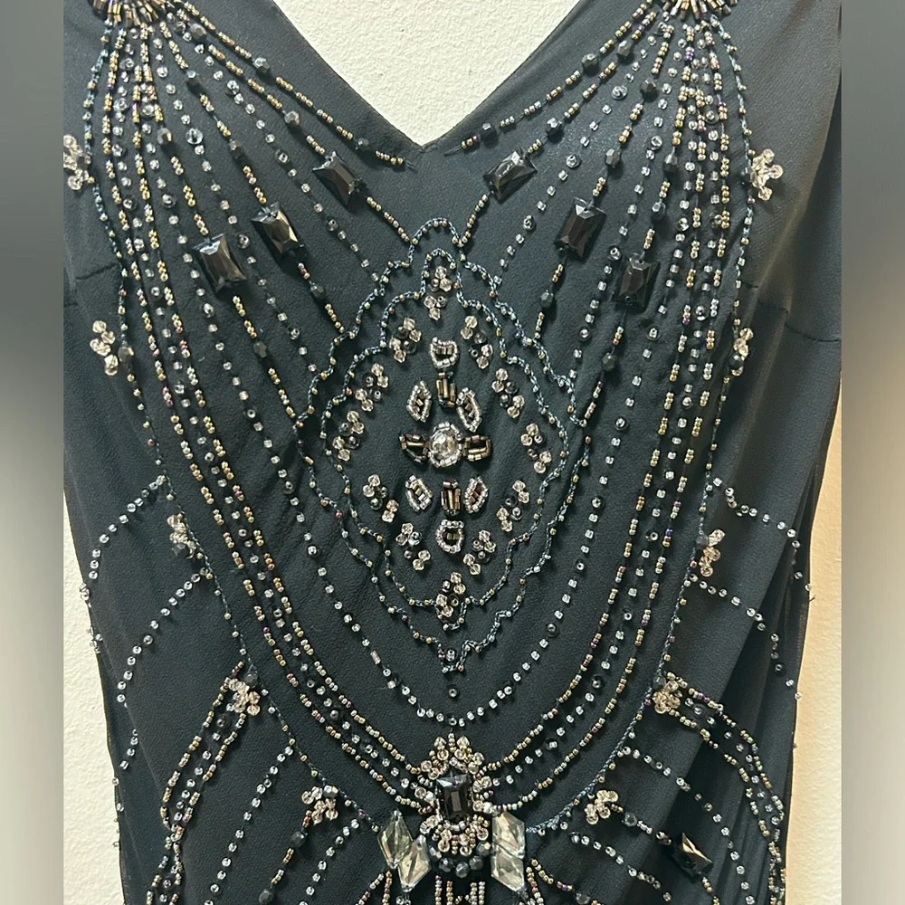 💶SOLD💶Vintage silk Sue Wong Nocturne beaded dress - Picture 5 of 10